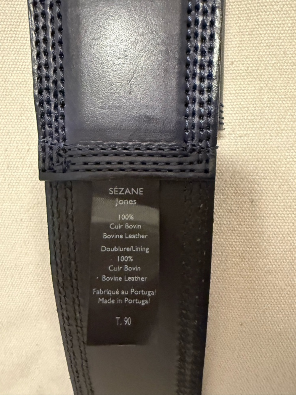 Sezane navy leather belt - Picture 5 of 7